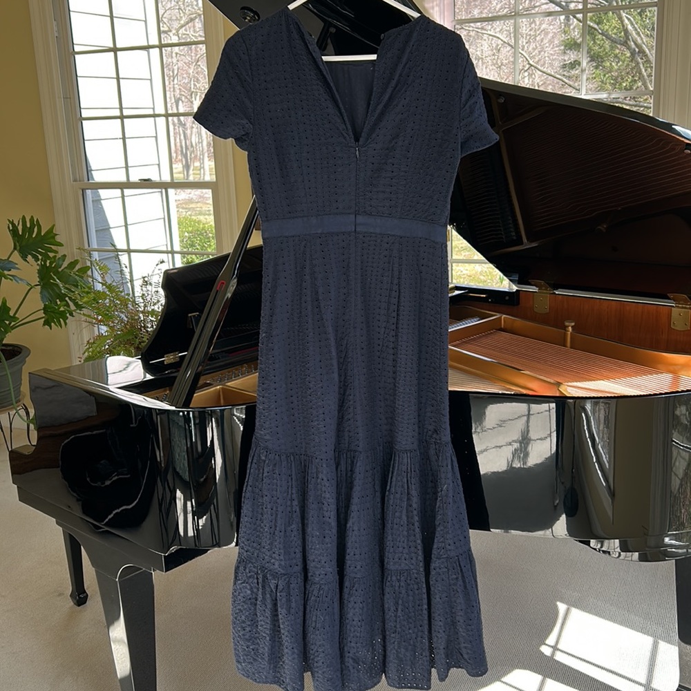 🌿Banana Republic navy cap sleeve maxi dress, size 0🌿 - Picture 4 of 7